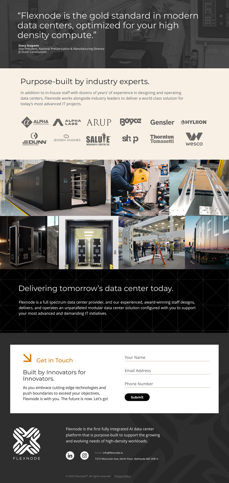 Flexnode website, partners and contact
